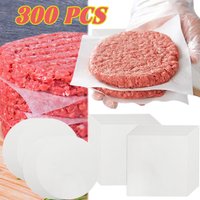 300Pcs Hamburger Patty Paper Round Wax Paper Sheet Square Parchment Paper for Burger Press Baking Cake Baking Separate