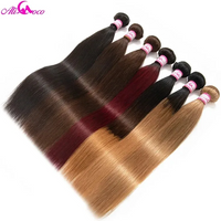Ali Coco Brazilian Straight Hair 1/3/4 Bundles "8-30" inch #2/#4/1b/27/ #27/1b/99j Non Remy Ombre Hair 100% Human Weave Bundles