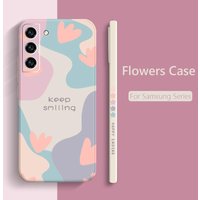 Cartoon Flowers Square Silicone Case For Samsung Galaxy A16 A56 A35 A55 A34 A54 A33 A53 S25 S24 S23 S22 Ultra Plus S21 FE Cover
