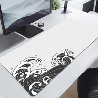 Black And White Mouse Pad Japanese Great Wave Mousepad Table Mats Large Computer Mausepad Company Desk Pad XXL Mouse Mat