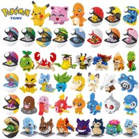 75 Style Pokémon Building Blocks Assembly Anime Picachu Charizard Blastoise Bulbasaur Gengar Bricks Figures Toy for Kid Gift