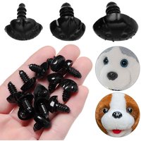 40pcs Crafts Black Plastic DIY Dog Noses Plush Dolls Toys For Bear Buttons Toy DIY Safety Noses Accessories