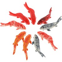 10Pcs Mini Koi Fish Decor Vibrant Red Goldfish Statues Realistic Plastic Fish for Aquarium Setup Desktop Terrarium Micro