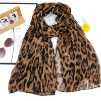 Boho 1pc Fashionable Leopard Print Batik-Style Soft Lightweight Women's Scarf Shawl Suitable For Daily Commuting & Outdoor Wear