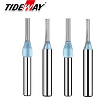Tideway 1/4 Shank TCT Straight Router Bits for MDF Wood Woodworking Carving Milling Cutter Engraving Carbide CNC Tools End Mill