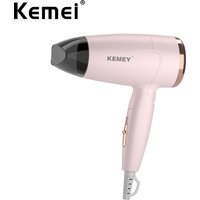 Kemei Portable Handle Compact Hair Dryer Foldable Low Noise Blower Dryer Hot Wind Long Life for Outdoor Travel 950W Student Use
