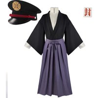 Homchee Trends Cos Tsukasa Yugi Cosplay Costume with Hat Anime kun Hakama Pant Kendo Full set Samurai Kimono Outfit
