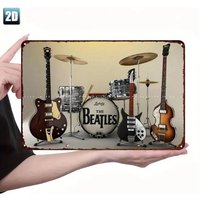 Vintage Retro Metal Tin Sign The Beatles Band Logo Aluminum Wall Art 8x12 Inch Waterproof Durable Iron Decor Home Bar Garage