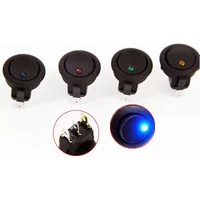1/4pcs Car 12V 3 Pin Round Rocker Dot Boat LED Light Toggle Switch SPST ON/OFF,5A 250V/10A 125V AC