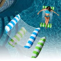 Summer Water Toy Swimming Hammock Foldable Stripe Air Mattress Outdoor Pool Beach Inflatable Float Bed Water Toy for Kid Adult