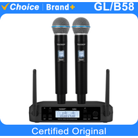 TAVOSOP Wireless Microphone Handheld Dual Channel UHF GLXD4 Fixed Frequency Dynamic For Karaoke Wedding Party Band Church Show