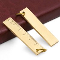 Cute Metal Straight Ruler Keychain Pendant for Kids Students Novelty Item Korean Stationery Office School Supplies 6CM
