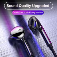 3.5mm Wired Headphones In Ear Headset Wired Earphones with Microphone Stereo Bass Earbuds Sports In-line Control For Phones