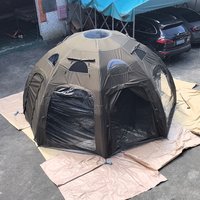 4m 5m Automatic Large Inflatable Octual Dome Tent Air Pump for Family Camping Inflatable Tent Seasonal Events Canvas Material
