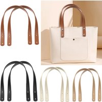 2-Pack 45cm Pu Faux Leather Straight Strip Bag Straps Rivet Style DIY Handmade Bag Accessories