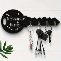 1pc Bohemian Style Country Wooden Key Stand with Shelf and Hook - Easy to Install, Space-Saving Wall-Mounted Organizer for Keys
