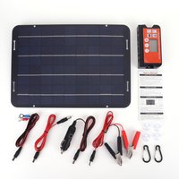 12W Solar Panel Kit with Solar Charge Controller Solar Car Battery Charging Kit High-Efficiency for Car RV Boat Motorcycle