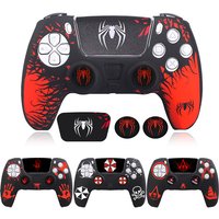 Spinne Thema Weiche Silikon Schutzhülle Für PS5 Game Controller Abdeckung Haut Gamepad Touchpad Aufkleber Thumb-Stick Grip Cap Kit