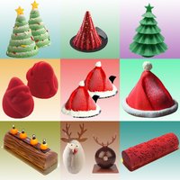 Arbre de noël flocon de neige outils de décoration de noël chapeau de noël moules à gâteaux en Silicone ustensiles de cuisson de cuisine Mousse chocolat Moluds