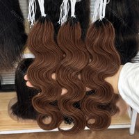 Unprocessed Body Wave Miracle Knots Feather Crochet Bundles Human Hair For Braid #4 Dark Brown Knotless Pre-Separated Bulk Hair