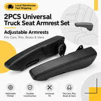 2-teiliges, universelles Armlehnen-Set für LKW-Sitze, verstellbare Armlehnen, geeignet für Autos, Wohnmobile, Boote und Transporter.