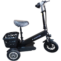 Dual Motor Adults 3 Wheel Electric Scooter Two Seater With Basket 500W Foldable Mobility Scooter Parent Child Electric Tricycle