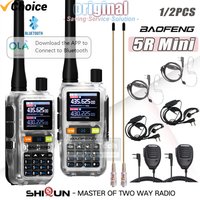 Baofeng UV-5R Mini Walkie Talkie 5R Mini Radio Bluetooth Programming Dual PTT Air Band UHF/VHF USB-C AM/FM Ham Radio For Camping