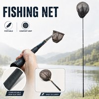 300CM Folding Fishing Landing Net, Rubber Coated Deep Mesh, Portable Telescopic Handle, EVA Grip, 8(mm) Connector