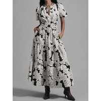 Women's Floral Print Casual Dress Short-Sleeved Fitted Everyday Wear Dress