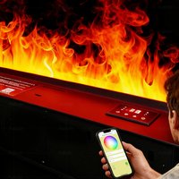Local Stock USA & EU 3D Water Vapor Fireplace with UV Electric Fireplace Smart App&Remote control, Fast Delivery
