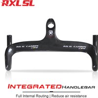 RXL SL Carbon Road Handlebar Integrated With Stem Racing Bike Speed 1-1/8"Black Internal Routing Drop Handle Bars For Bicycle