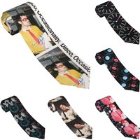 Kiss All The Time Disco Neckties Unisex 8 cm Harrys Music Styles Neck Tie for Men Skinny Wide Shirt Accessories Gravatas
