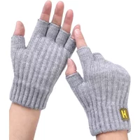 AliExpress NONE Warm Fingerless Gloves Daily Thick Knitted Half Finger Gloves Windproof Elastic Short Mittens Men Touchscreen Warm Glove Outdoor
