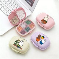 Miffys Mini Portable Pills Organizer Case Kawaii 8 Grids Pill Box Tablet Storage Container Travel Cute Medicine Pill Case Gift