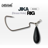 Cast&Catch JIKA (Grass Hole) Rig Weedless Wide Gap Crank Hook with Lead Sinker, Flipping & Pitch Fishing Rig for Largemouth Bass