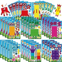 16 Sheets / Pack B DIY Make Your Own Face Puzzle Stickers Party Favors Kids Toys