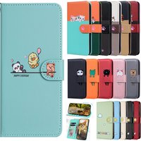 Fashion Flip Book Leather Wallet Case For Samsung Galaxy A56 A36 A16 S24 FE S25 Ultra Plus A15 A25 A35 A55 Card Animal Cat Cover