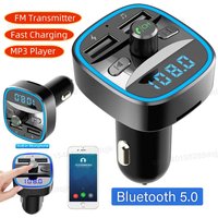 T25 FM Transmitter Car Bluetooth-compatible 5.0 Smart Voice Navigation MP3 Player Dual USB Fast Charging Handsfree Wireless