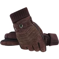 AliExpress Gloves Men's Winter Cycling Motorcycle Windproof Cold Insulation Warm Leather Touch Screen Anti-Slip Thick Pile