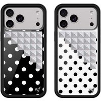 2026 Wildflower fashion 3D silver solid rivet Polka Dots Phone case For iPhone 11 12 13 14 15 16 17 Pro Max Plus wf Cover