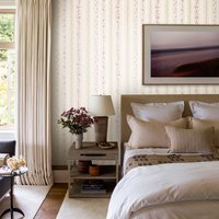 Fresh Spring Light Yellow Vertical Striped Flower Leaf Wallpaper Waterproof Flower Self-adhesive Waterproof Wall Renovation