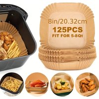 Papier spécial pour friteuse à Air, 50 pièces/125 pièces, papier à huile en silicone, support rond, papier absorbant haute température, accessoires de cuisson