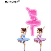 Ballet Girl Silicone Mold Chocolate Cake Baking Tools DIY Handmade Art Clay Refrigerator Sticker Making Molds