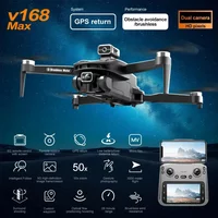 Bexine V168 Pro Max Foldable GPS Drone with 4.5" Screen 8K Dual Camera 3000M Range Obstacle Avoidance Optical Flow for Adults