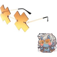 Game Guilty Gear Happy Chaos Cosplay Glasses Yellow Irregular Funny Eyewear Metal Plastic Glasses Halloween Costume Accessories
