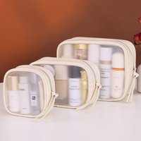 Waterproof PU Toiletry Makeup Pouch Portable Cosmetic Bag Transparent Baby Wash Bath Bag Fitnes Swimming Travel Storage Bag