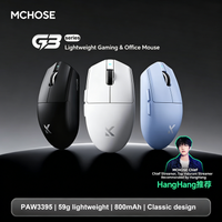 MCHOSE G3 V2 Tri-mode Wireless Gaming Mouse PAW3311 Sensor Lightweight All-Around Grip TTC Silver Wheel Omron Switch For PC Espo
