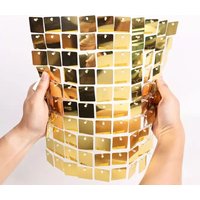 6pcs Colorful Glitter Sequins Background Wall Panels Light Gold Square Shiny Panels Wedding Birthday Christmas Party Backdrop