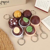 Simulated Chocolate Keyboard Keychain Fidget Toys Push Stress Relief Sensory Toys 3D Chocolate Keyboard Clicker〔Nest〕