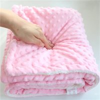 New Baby Blanket & Swaddling Newborn Thermal Soft Fleece Blanket Solid Bedding Cotton Quilt Warm Stroller Sleep Cover